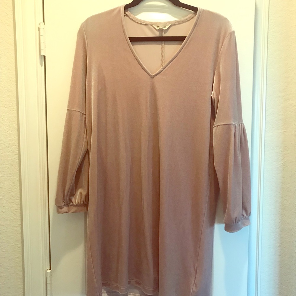 Madewell Velvet Balloon Sleeve Dress